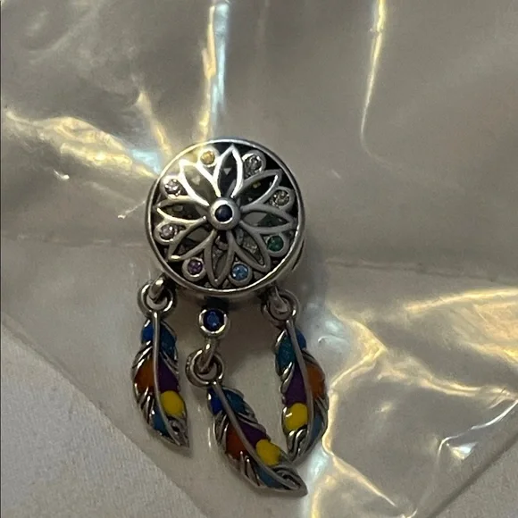Pandora 925 Sterling Silver Dreamcatcher Charm with Multicolor Accents - Picture 4 of 11